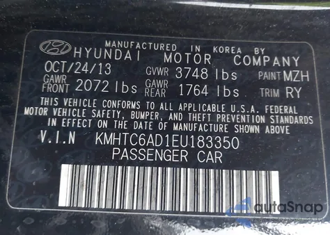 2014 Hyundai Veloster Base W/Gray from USA, damaged, VIN KMHTC6AD1EU183350